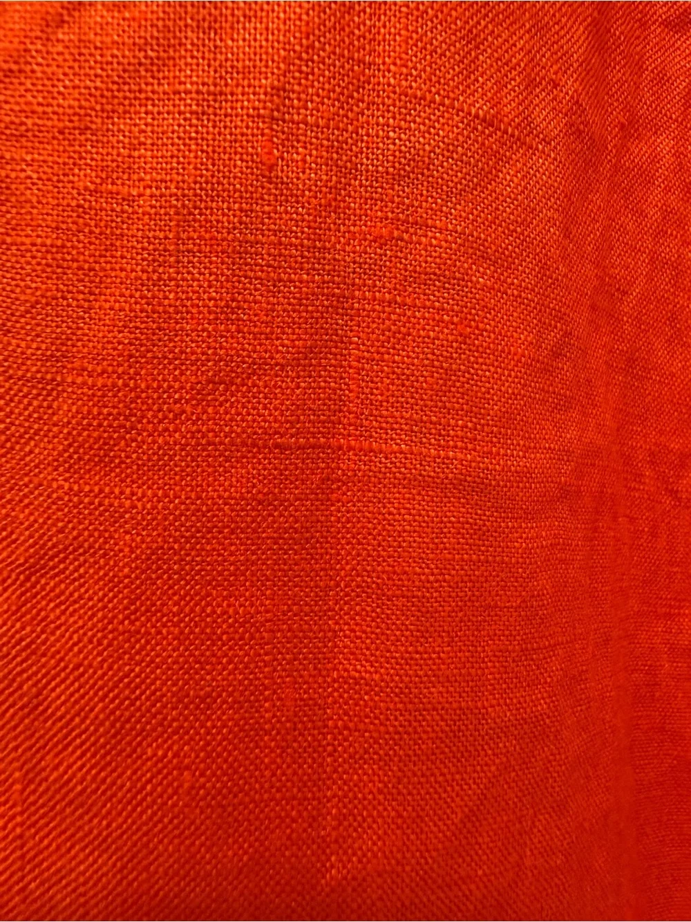Boden linen Square Neck Puff Sleeve Top - Bright Orange
